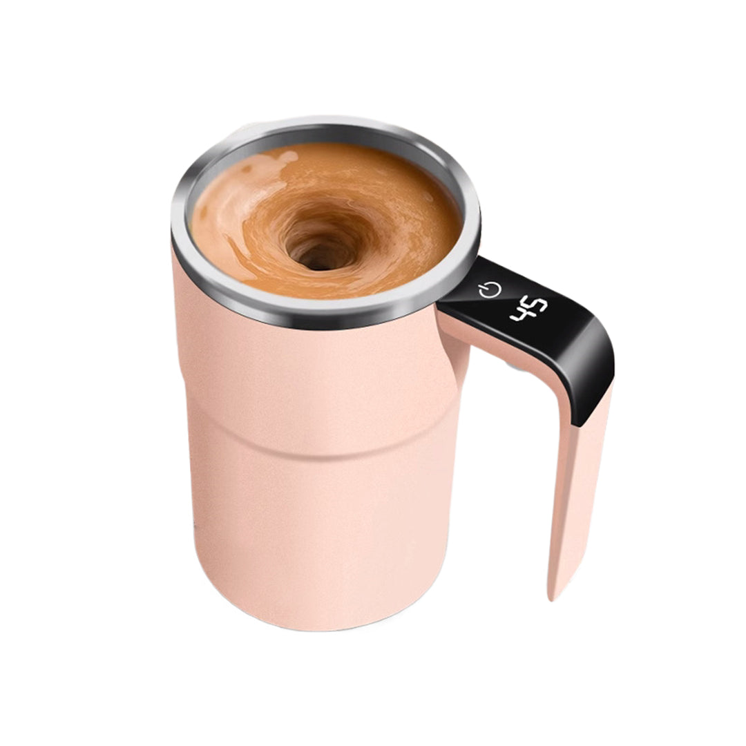 Premium Self Stirring Magnetic Mug – USB Rechargeable Smart Coffee & Tea Cup with LCD Temperature Display – Automatic 