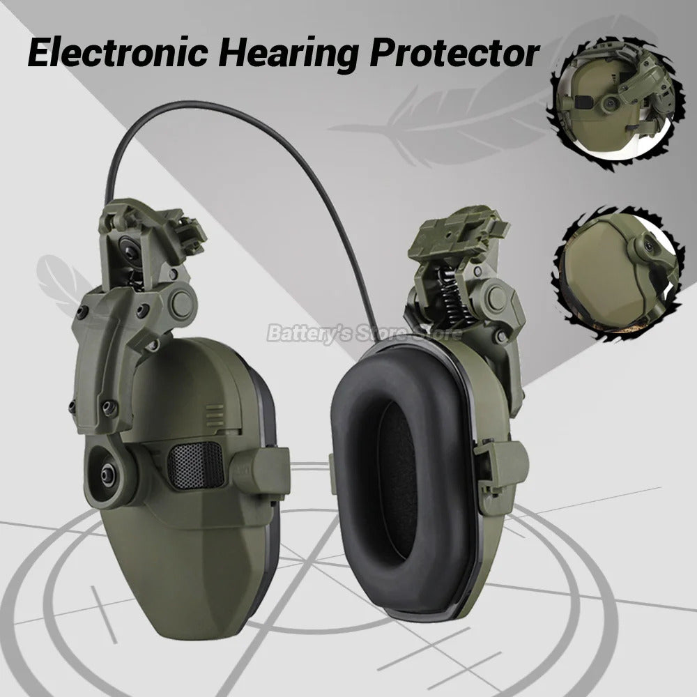 Premium Electronic Shooting Earmuffs with ARC Rail Mount – Tactical Helmet Headset for Noise Reduction, Intelligent Sound 