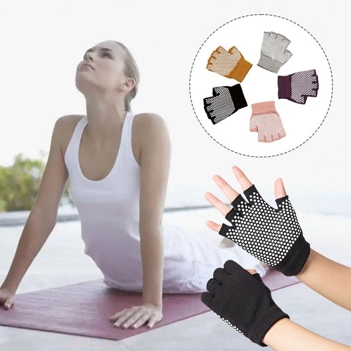 Premium Half-Finger Yoga Gloves for Women – Anti-Slip Pilates & Fitness Gloves, Open-Fingered Design for Indoor Dance