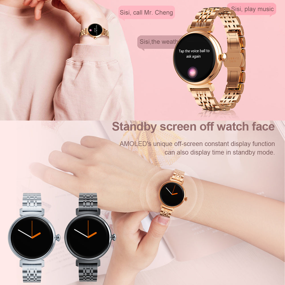 Premium Luxury Women's Smartwatch – Heart Rate, Blood Oxygen, Sleep Monitoring, Bluetooth Call, Diamond Bracelet, 1.32" HD 