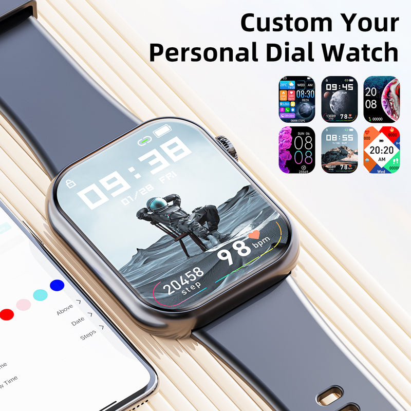 Premium Smartwatch for Men & Women – 1.85" HD Screen, Bluetooth Call, Sports Mode, Heart Rate, Blood Pressure Monitoring,