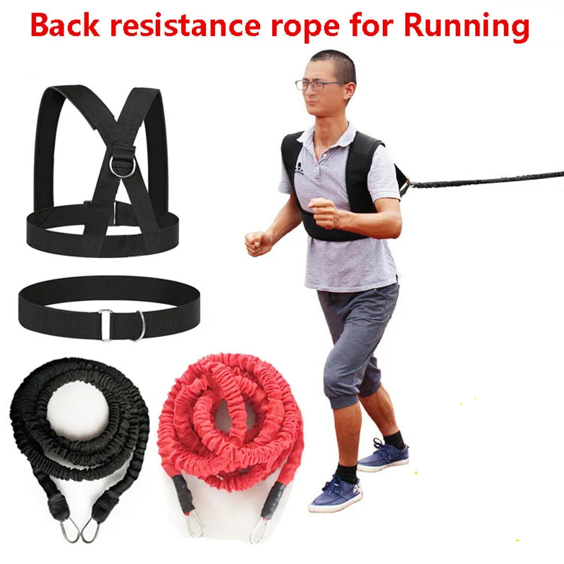 Premium Elastic Resistance Band Set – 2/3/5m 50LB Double Pull Rope for Fitness, Running, Jumping & Explosive Force Training