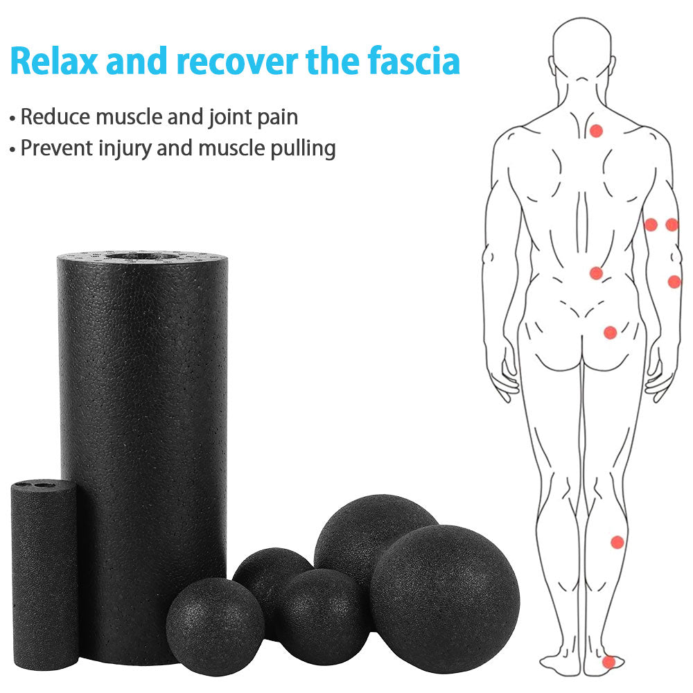 Premium Foam Roller Set for Muscle Recovery, Yoga, and Fascia Release, High-Density EPP Back Roller Massage Balls for Men