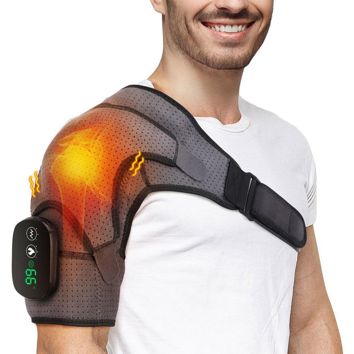 Premium Electrically Heated Shoulder Pads - USB Charging, 3 Heating Levels, 5000mAh Battery, Vibration Massage Device for  