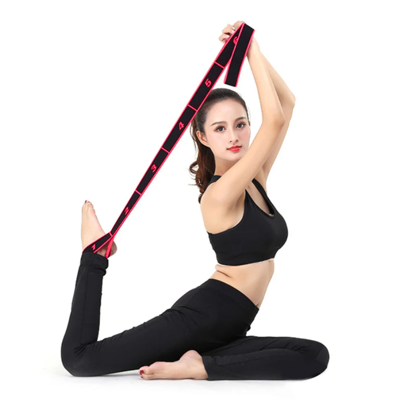 High-Quality 8-Section Stretching Resistance Band – Multi-Functional Elastic Yoga & Pilates Fitness Belt for Targeted