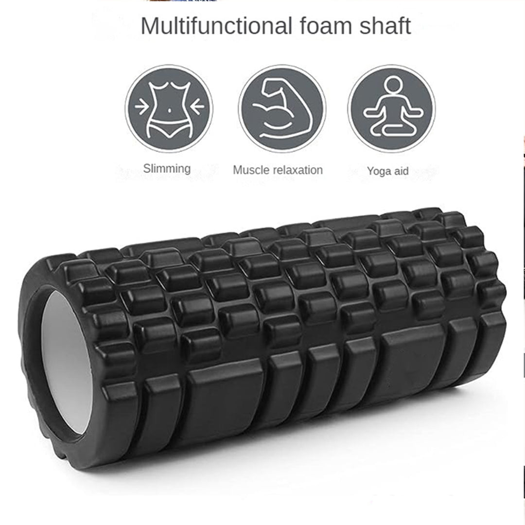 Premium Yoga Foam Roller for Muscle Recovery and Back Massage, 33*14cm Grid Axis Design, High-Density Foam, Ideal for Muscle