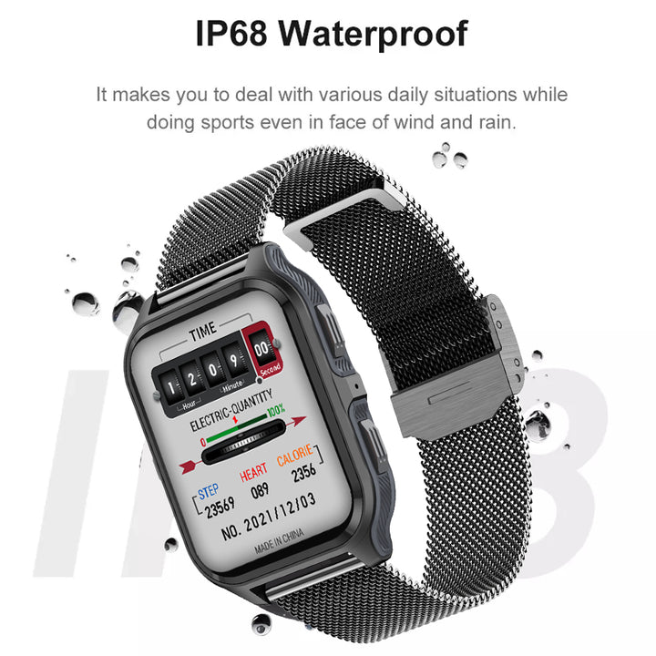 Premium Outdoor Military Smartwatch – 1.9" Bluetooth Call, IP68 Waterproof Fitness Watch for Android & iOS