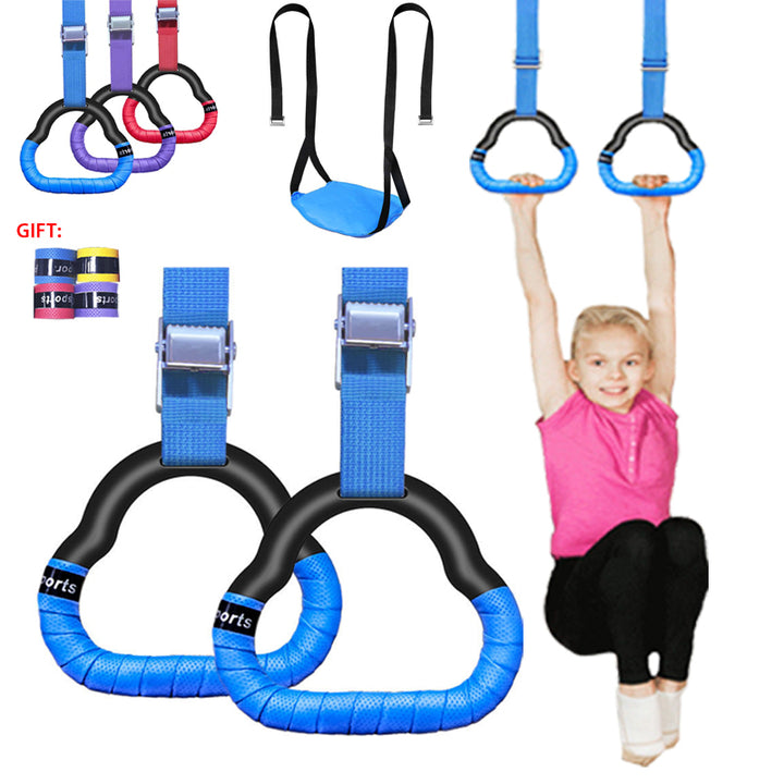 Premium Gymnastics Rings for Kids & Adults – Non-Slip Swing Rings with Adjustable Straps, High Load Capacity (150kg), Safe