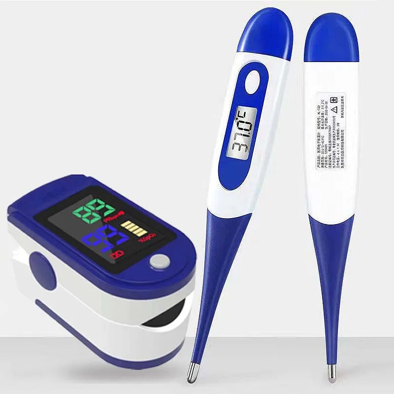 High Quality Pulse Oximeter & Soft Head Digital Thermometer Set – Accurate Finger Clip SpO2 Monitoring, Oral & Armpit 