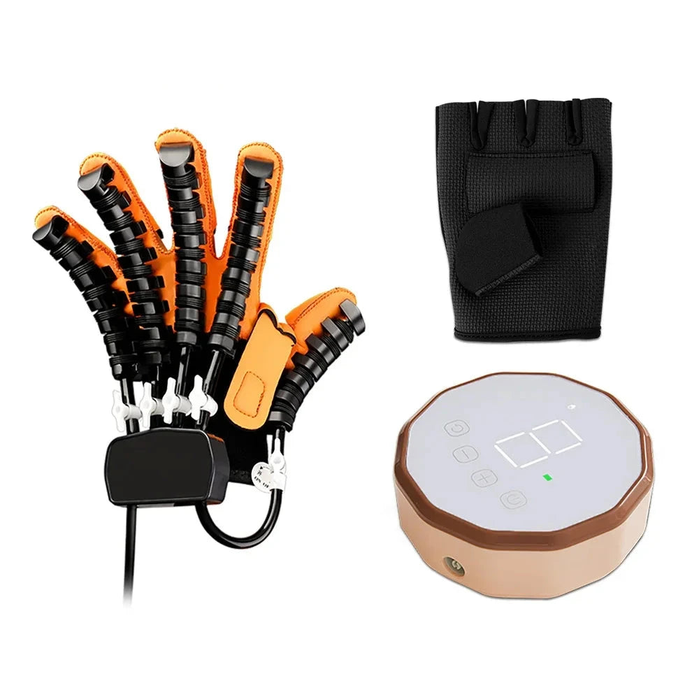 Premium Heated Rehabilitation Robot Gloves for Stroke Recovery - Intelligent Finger Trainer with Voice Announcements, Adjustable