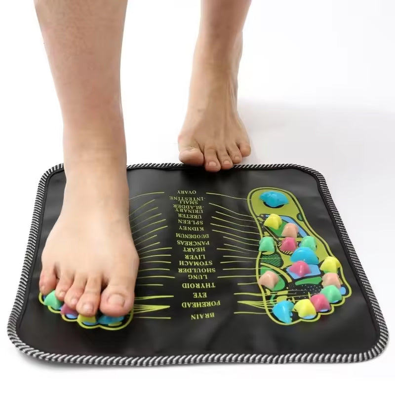 High-Quality Foot Massage Mat, 35x35cm Acupressure Pebble Yoga Mat for Body Pain Relief, Toe Pressure, Health & Fitness, 