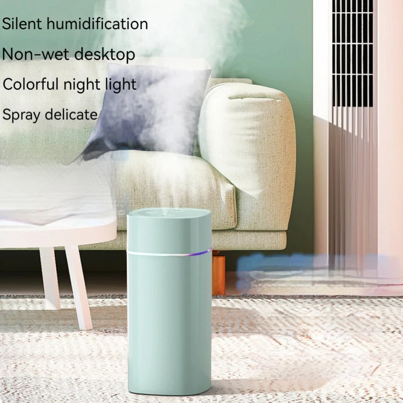 High Quality 600ml USB Air Humidifier with Double Spray Ports, Essential Oil Aromatherapy Cool Mist Maker for Home & Office