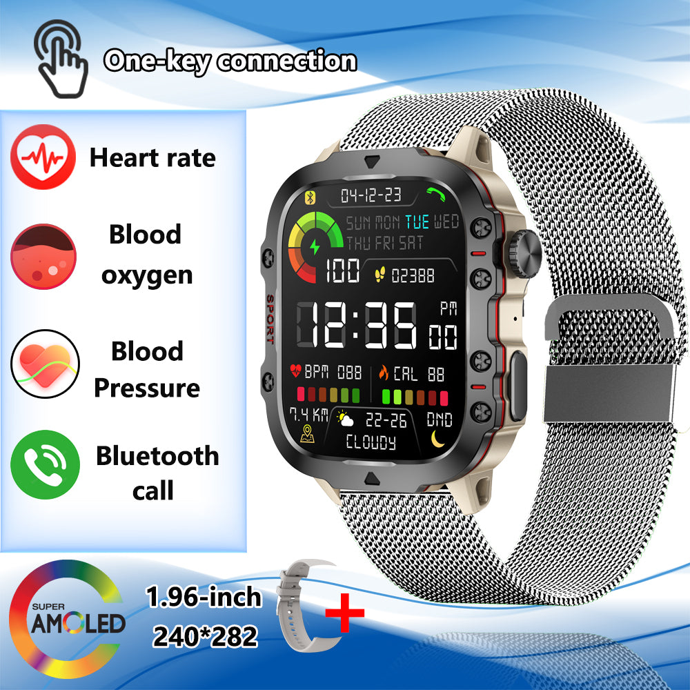 Premium Men's Smartwatch – Full Circle Touch, Bluetooth Call, IP67 Waterproof, Fitness & Health Tracking, 1.3" HD Screen,  