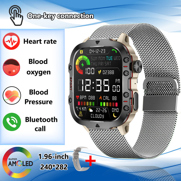 Premium Men's Smartwatch – Full Circle Touch, Bluetooth Call, IP67 Waterproof, Fitness & Health Tracking, 1.3" HD Screen,  