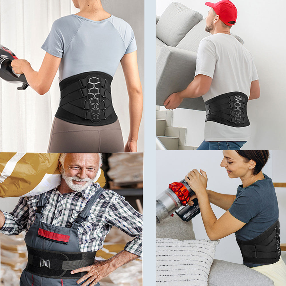 Premium Lower Back Brace for Lumbar Support, Ergonomic Sports Belts for Herniated Discs & Sciatica Relief for Men & Women