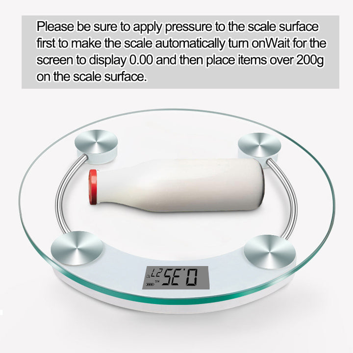 Premium Round Digital Body Weight Scale – High-Definition LCD Display, Tempered Glass, Auto On/Off, Precision Accuracy 