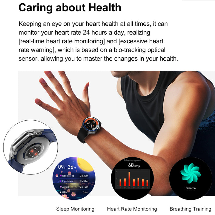 Premium Smartwatch for Men – Bluetooth Calling, 390mAh Battery, IP68 Waterproof, Fitness & Health Tracking, Music Player, 