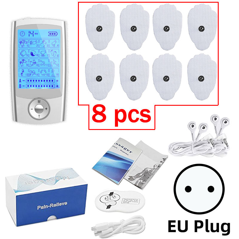 Premium EMS Professional Muscle Stimulator - 4 Output Channels, 24 Modes, Pain Relief Tens Machine, Adjustable Timer & 