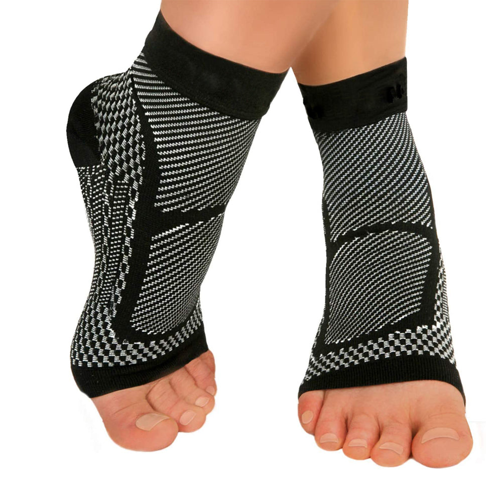 Premium Ankle Brace Compression Sleeves - 2 Pcs Arch Support for Plantar Fasciitis & Achilles Tendonitis, Strong Compression,