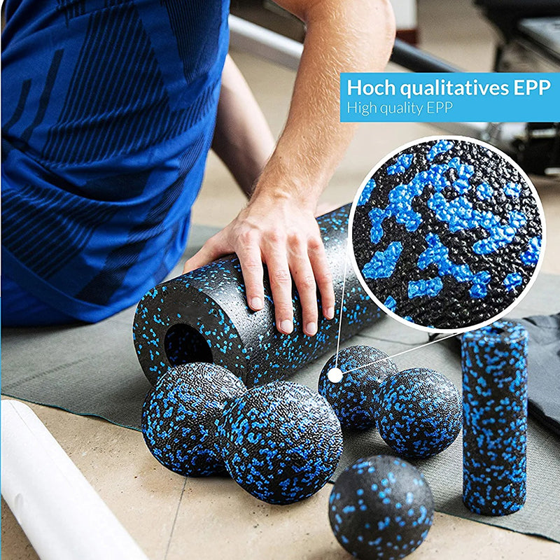 Premium EPP Foam Yoga Massage Roller & Ball Set for Pain Relief, Muscle Relaxation, Back, Leg & Neck Massager, High-Density