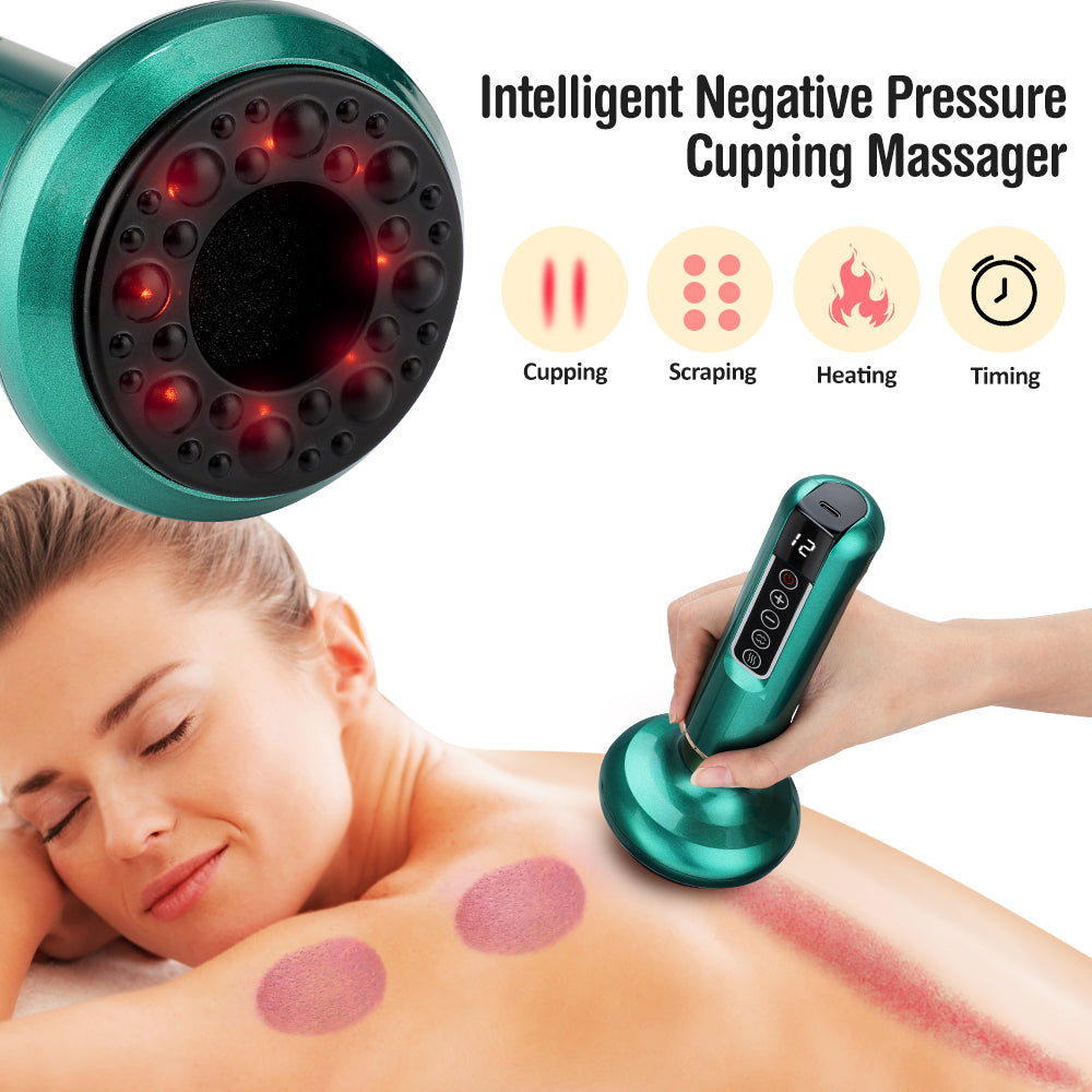 Premium Electric Cupping Massager - 12-Level Vacuum Suction, Infrared Heating, Anti-Cellulite, Body Slimming Therapy, Pain