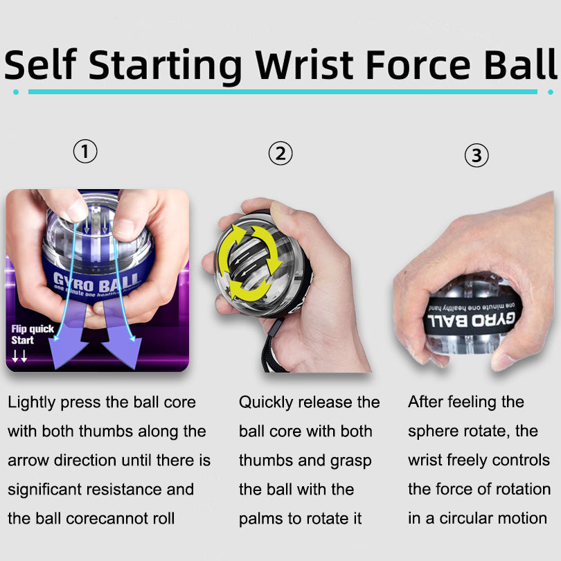 Premium Gyro Ball Wrist Trainer – Gyroscopic Power for Forearm Strength, Muscle Relaxation & Grip Training, Portable Push