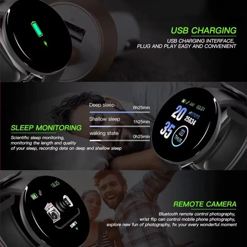 Premium Bluetooth Smartwatch for Men & Women – Heart Rate, Blood Pressure, Blood Oxygen Monitor, Sleep Tracker, Multi-Sport