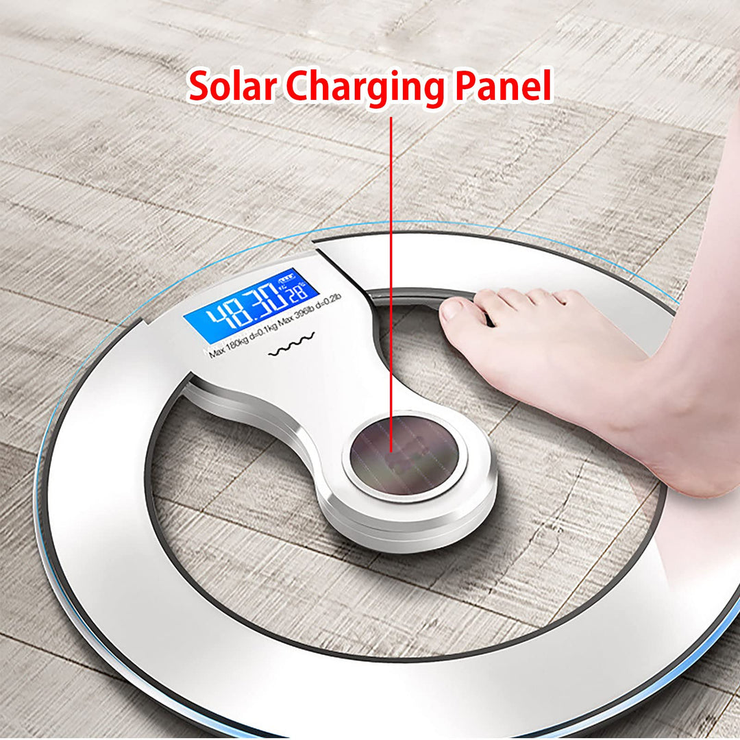 Premium Solar Body Fat Scale – Smart Digital BMI & Heart Rate Tracker, 180KG