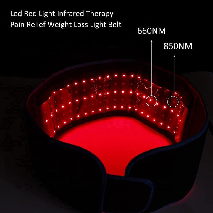 Premium Red & Infrared Light Therapy Belt - 850nm & 660nm LED Slimming Wrap for Fat Burning, Pain Relief, and Full Body 