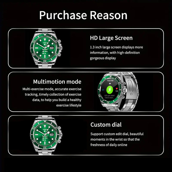 Luxury Smartwatch for Men, Bluetooth Calling, Sports Fitness Tracker, 2024 High-End Design, Android & iOS Compatible, 