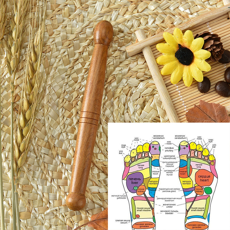 Premium Wooden Spa Massage Tool - Muscle Roller Stick for Cellulite Blasting, Deep Tissue Release, Foot and Body Self-Massage