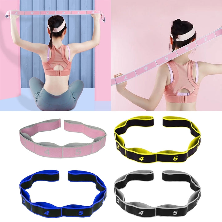 High-Quality 8-Section Stretching Resistance Band – Multi-Functional Elastic Yoga & Pilates Fitness Belt for Targeted