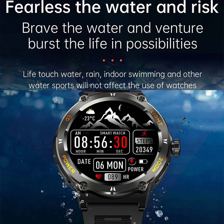 Premium Rugged Military Smartwatch for Men – 1.53" AMOLED, Bluetooth Call, GPS Tracker, 500mAh, 3ATM Waterproof, Outdoor 