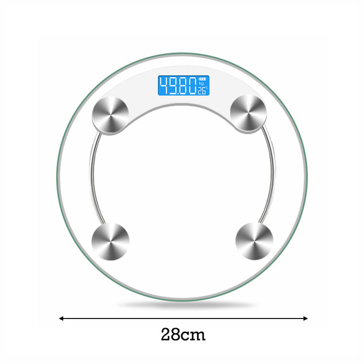 Premium Round Digital Body Weight Scale – High-Definition LCD Display, Tempered Glass, Auto On/Off, Precision Accuracy 