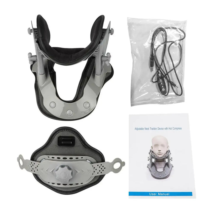 Premium Heating Neck Traction Collar with Adjustable Cervical Support, Hot Compression for Spine Alignment & Pain Relief, USB