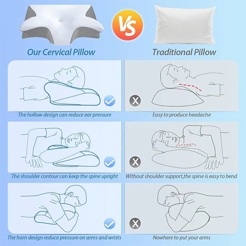 High-Quality Butterfly Memory Foam Neck Pillow for Comfortable Sleep, Slow Rebound Cervical Orthopedic Bed Pillow for Neck