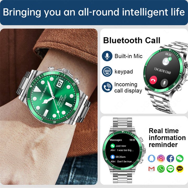 Luxury Smartwatch for Men, Bluetooth Calling, Sports Fitness Tracker, 2024 High-End Design, Android & iOS Compatible, 