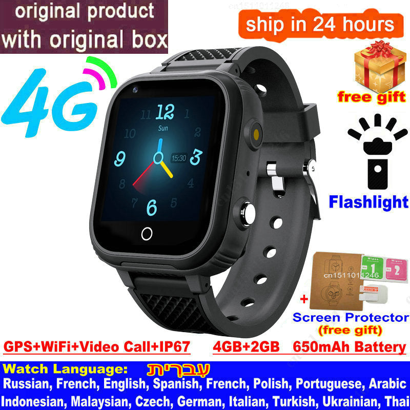 Premium 4G Kids Smartwatch – GPS Tracker, Video Call, SOS, WiFi, Camera, Voice Monitor, Waterproof, 700mAh Battery, Child 