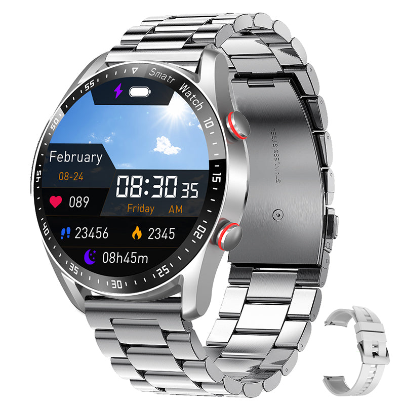 Premium Smartwatch for Men – Bluetooth Calling, 390mAh Battery, IP68 Waterproof, Fitness & Health Tracking, Music Player, 