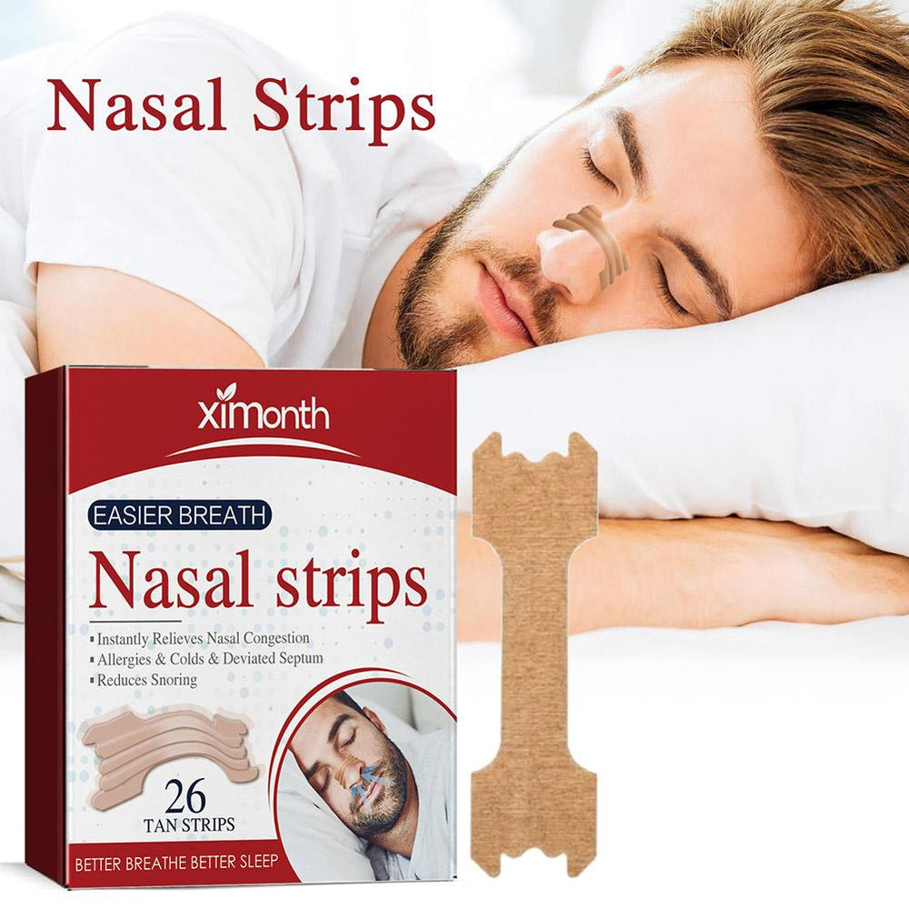 Premium 26Pcs Anti Snoring Nasal Strips for Easy Breathing, Relieves Nasal Congestion, Allergy & Cold Relief, Improves Sleep 