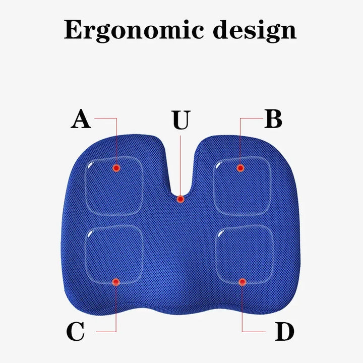 Premium Memory Foam Travel Seat Cushion – U-Shaped Orthopedic Pillow for Car, Office Chair, Hip Support, and Massage Comfort 