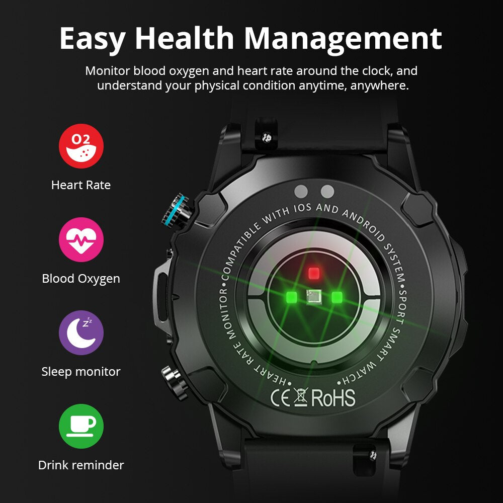 Premium Smartwatch with 1.43" AMOLED Display – Voice Calling, 100 Sports Modes, Military Grade Toughness, Waterproof, 7-Day 