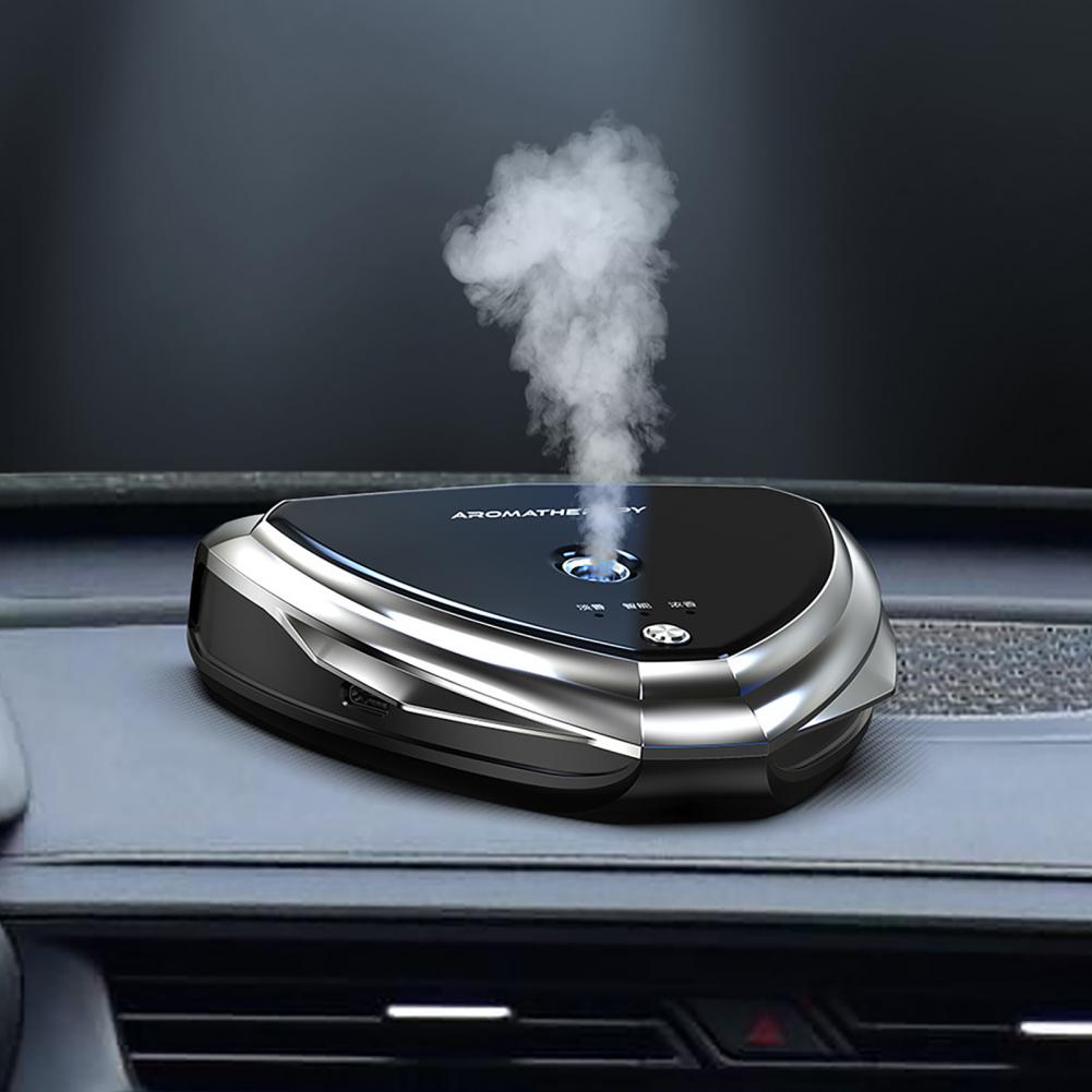 Premium Car Solar Aromatherapy Diffuser – Intelligent Spray, USB & Solar Charging, Add Essential Oils, with Parking Number 