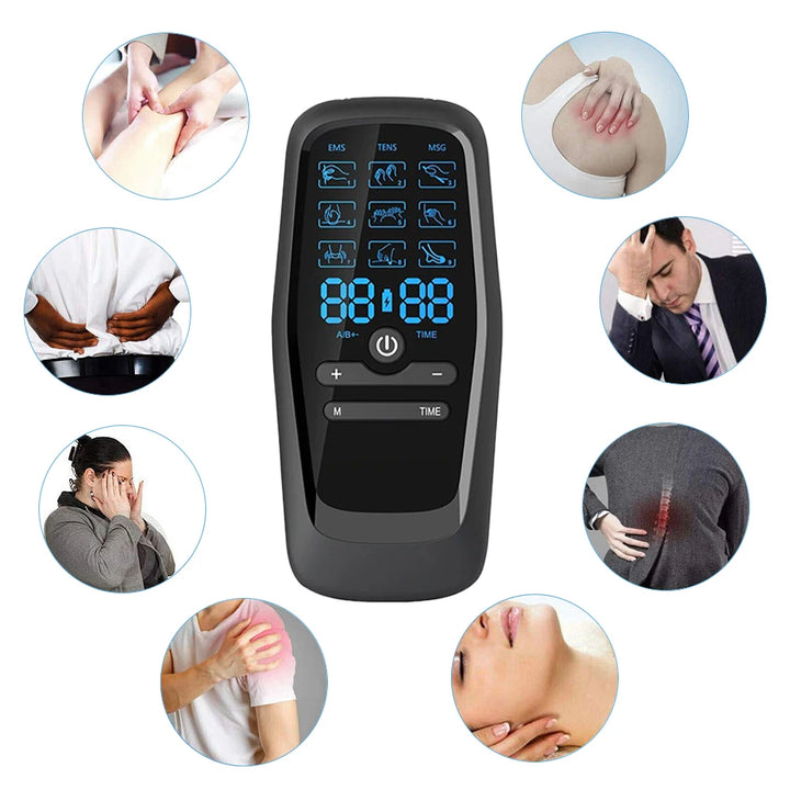 Premium TENS & EMS Muscle Massager for Pain Relief, 9 Massage Modes, Dual Pulse Therapy, Rechargeable, Long-lasting 40-Hour