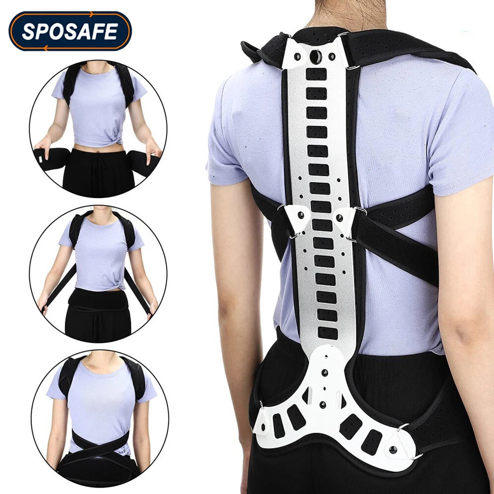 Premium Adjustable Back Brace Posture Corrector for Scoliosis & Hunchback Relief, Pain Relief, Lightweight & Breathable 