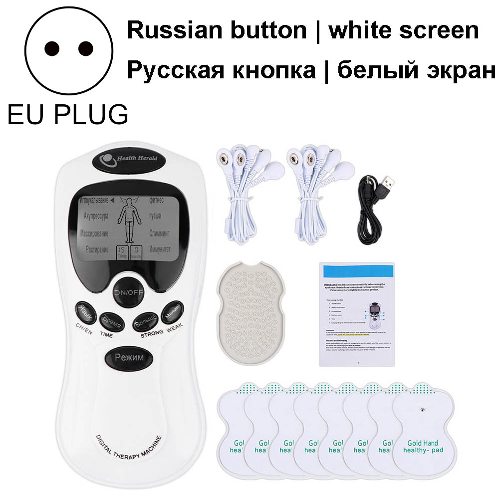 Premium Digital EMS TENS Muscle Stimulator for Body Massage - Acupuncture Therapy Machine with LCD Display, Adjustable 