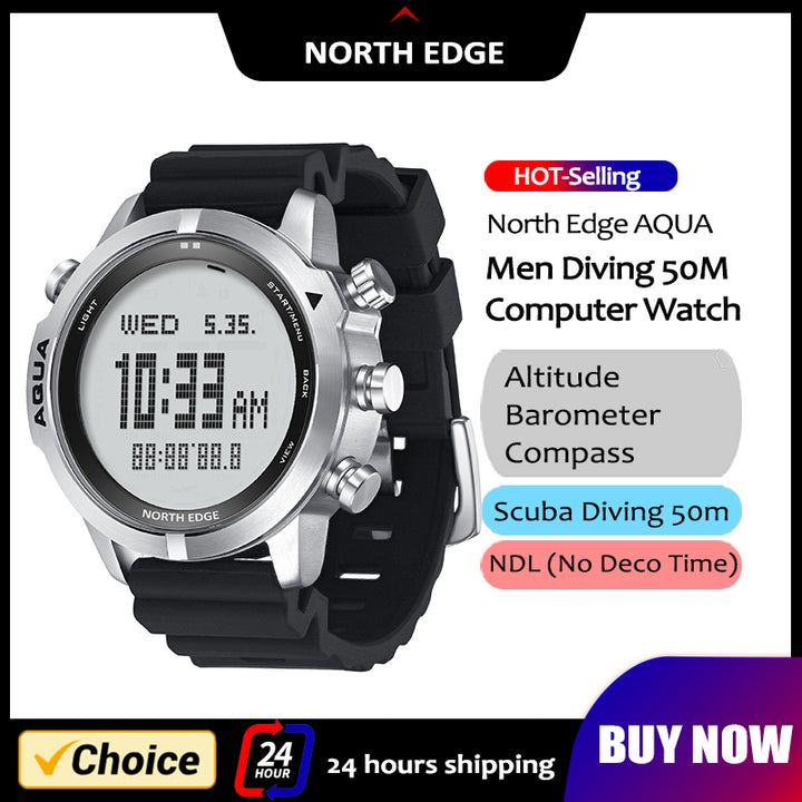 Premium Dive Smart Watch for Men – 50M Waterproof, Altimeter, Barometer, Compass, Diving Log, Free Diving Mode, Step Counter,