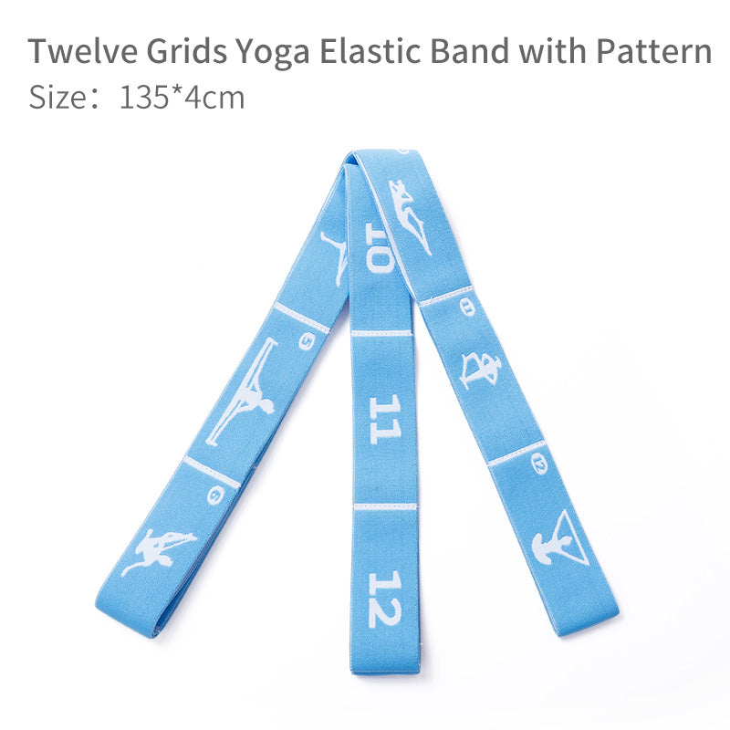 Premium Yoga Stretching Strap – Upgraded Elastic Resistance Band with 8, 10, or 12 Grids for Flexibility, Pilates, Dance