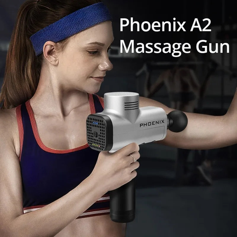 Premium Portable Massage Gun with 24V Deep Tissue Muscle Relief, 3/20 Speed Modes, 6 Interchangeable Heads, Low-Noise Motor 