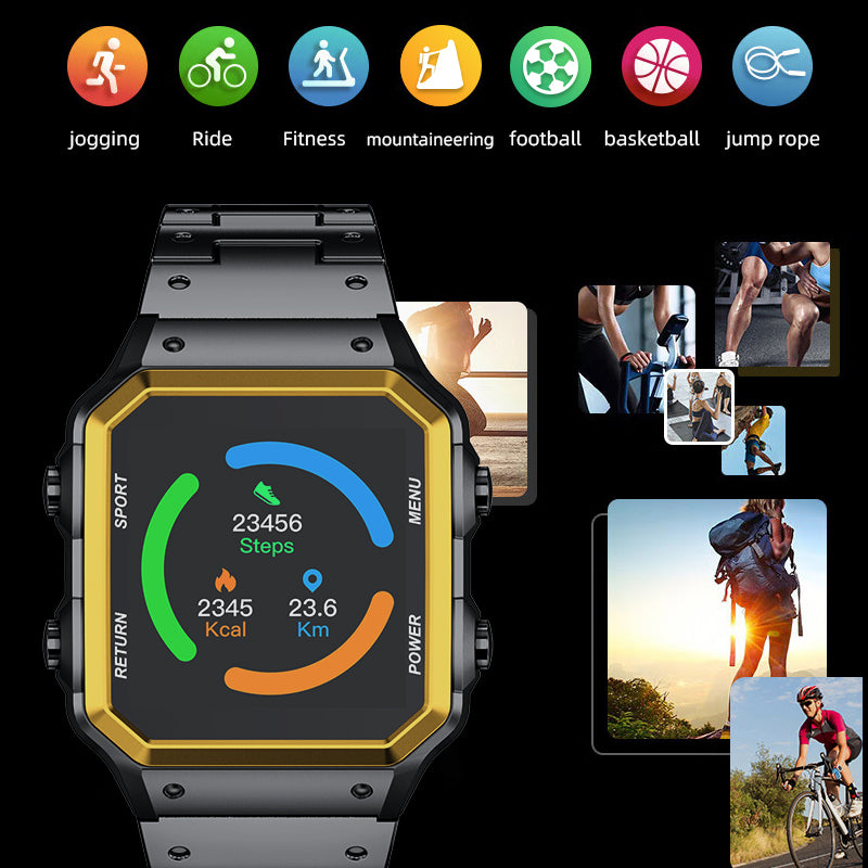 Premium Luxury Smartwatch for Men, Waterproof Fitness Tracker, Bluetooth, Compatible with Android & iOS, High-End AI 